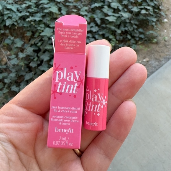 Benefit Play Tint Pink Lemonade Tinted Lip & Cheek Stain 2ml. travel Size - Picture 1 of 1